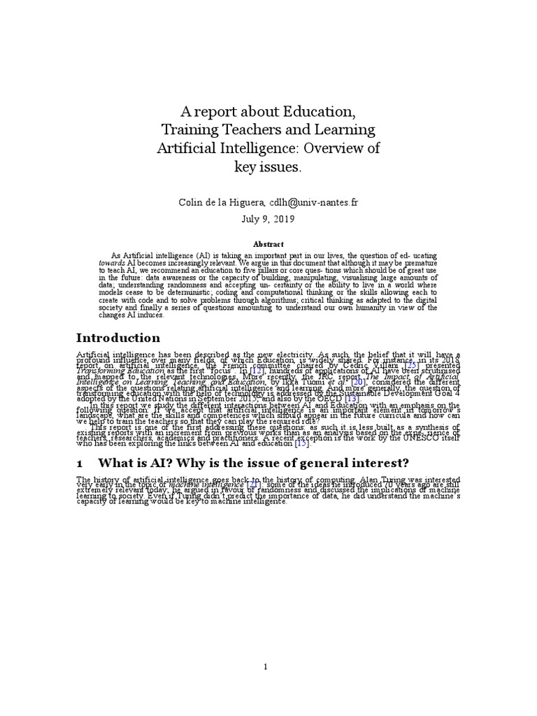 Teaching AI Report 09072019 | PDF | Artificial Intelligence ...