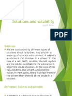 Solutions and Solubility