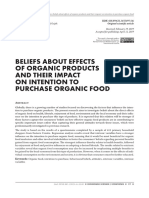 BELIEFS ABOUT EFFECTS of Organic Products and Their Impact On The Intention To Purchase Organic Food