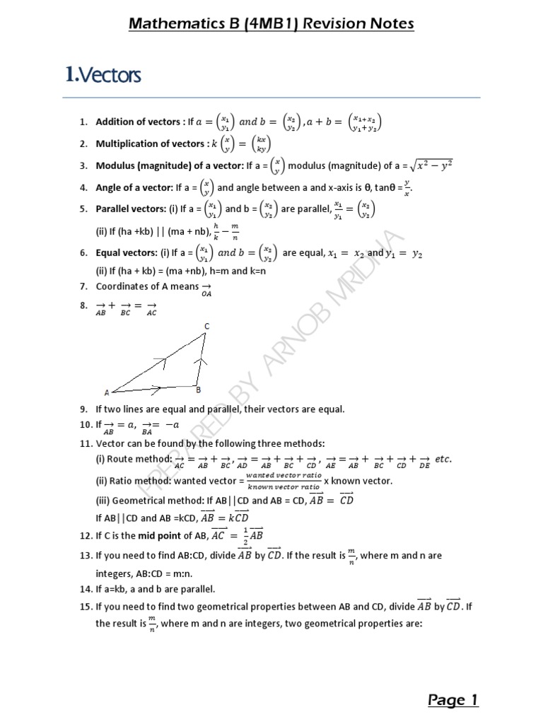 Mathematics B Revision Notes | PDF | Histogram | Matrix (Mathematics)