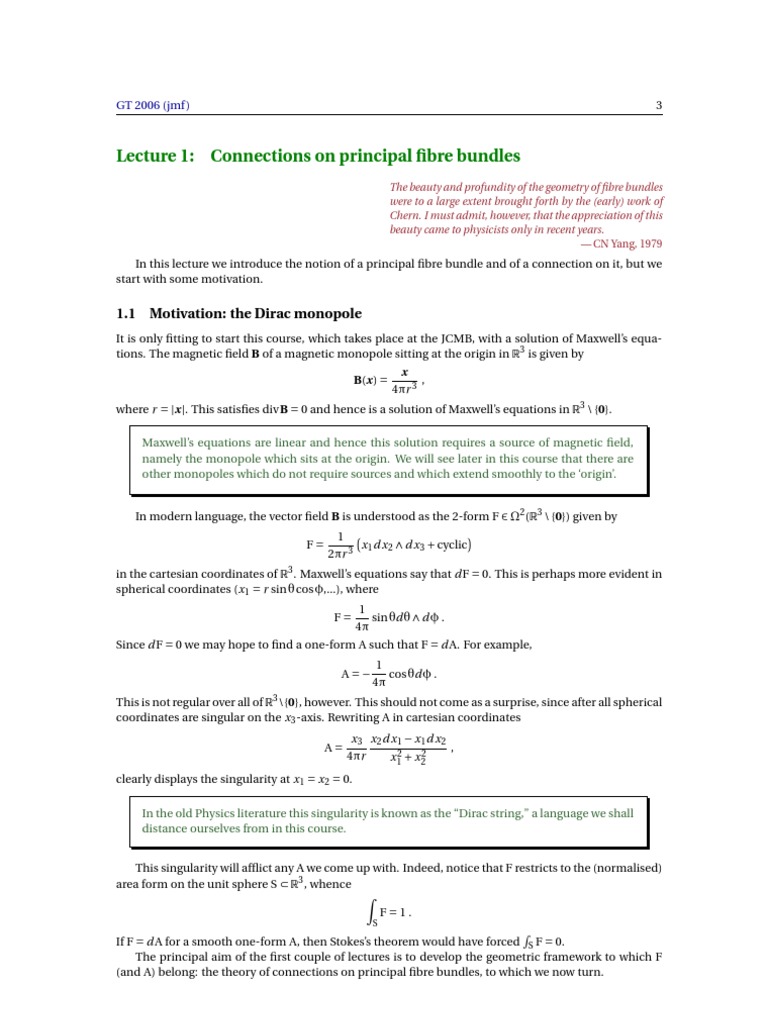 Lect1 Fibre Bundles | PDF | Theoretical Physics | Differential Geometry