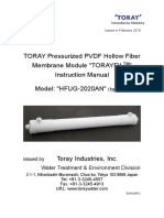 TORAY Pressurized PVDF Hollow Fiber Membrane Module "TORAYFIL " Instruction Manual Model: "HFUG-2020AN"
