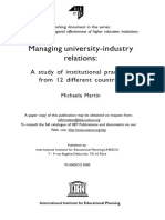 Management of University Industry Relations