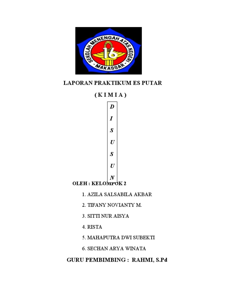 Kelompok 2 - Laporan Praktikum Es Putar (Kimia) | PDF