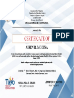 Certificate of Participation: Airen R. Modina