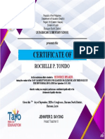 Certificate of Recognition: Rochille P. Tonido