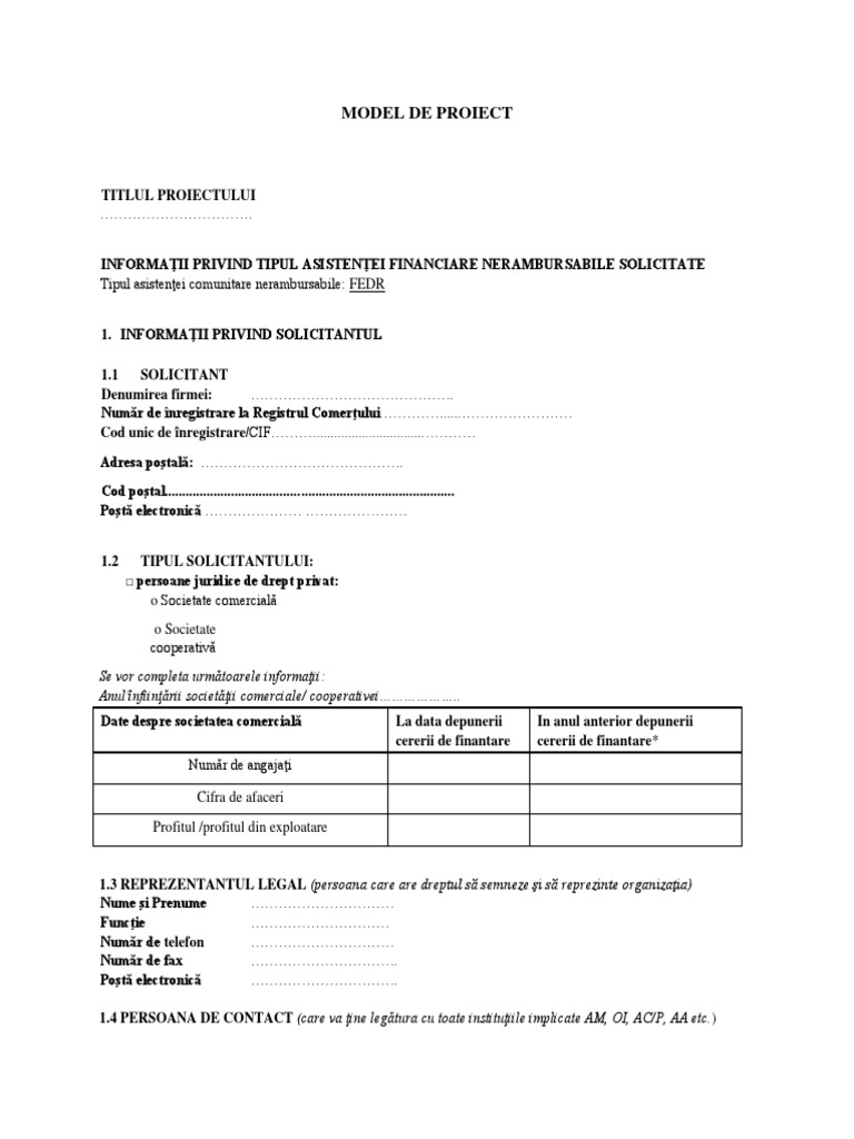 Model de Proiect - 2021 | PDF