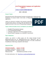 International journal of Programming Languages and applications