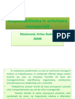 Responsabilitatea În Activitatea Managerială