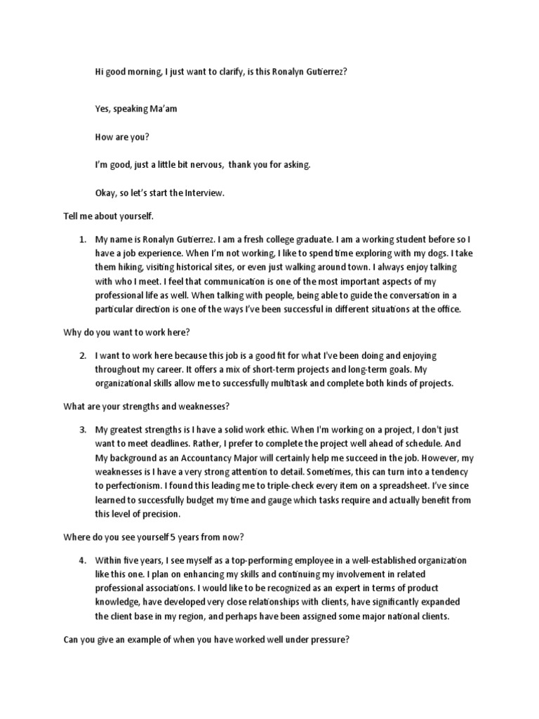 Interview Script | PDF | Interview | Cognition