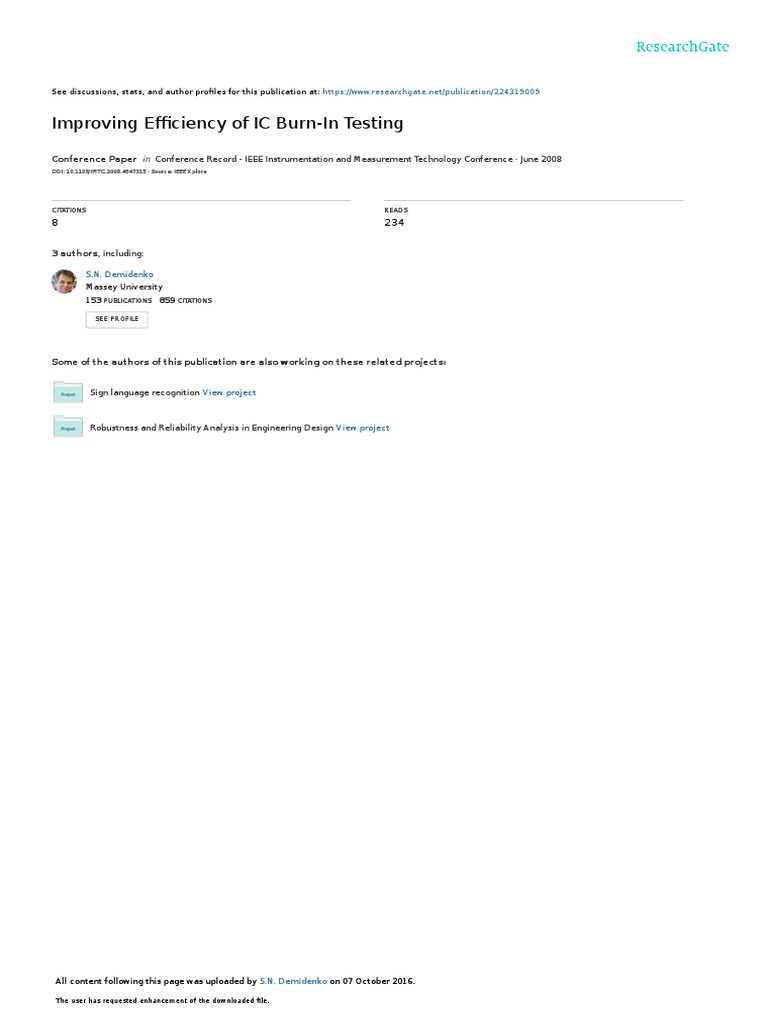 Improving e ciency of ic burn in testing pdf device driver