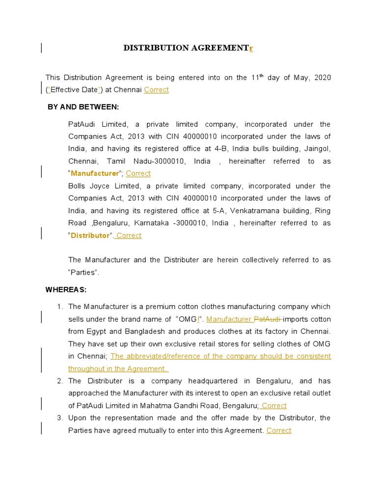 Franchise and Distribution Agreement PDF Franchising Indemnity