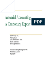 Actuarial Accouning - A Cautionary Report