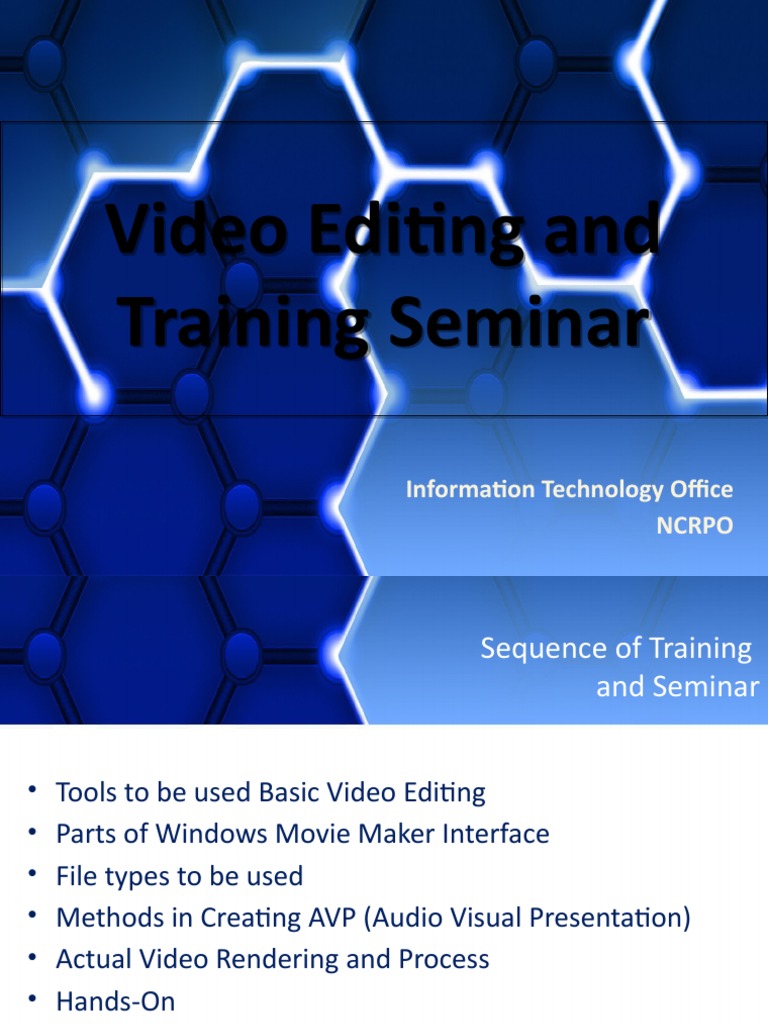 Video Editing Training and Seminar PDF
