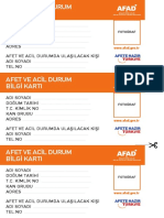 Yetişkin Afet Ve Acil Durum Bilgi Kartı