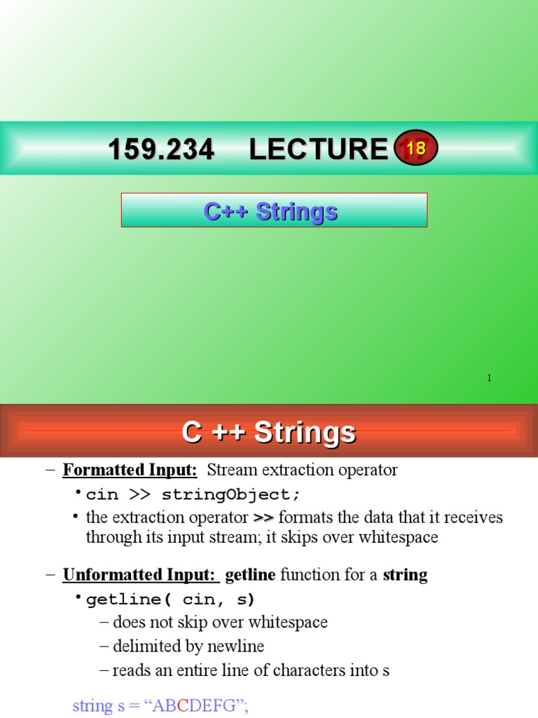 C++ Strings | PDF | String (Computer Science) | Object Oriented Programming