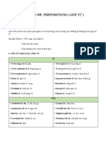 Chuyên Đề: Prepositions (Giới Từ) : I. Khái Niệm