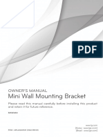 Wall Mounting Bracket OWNER'S MANUAL