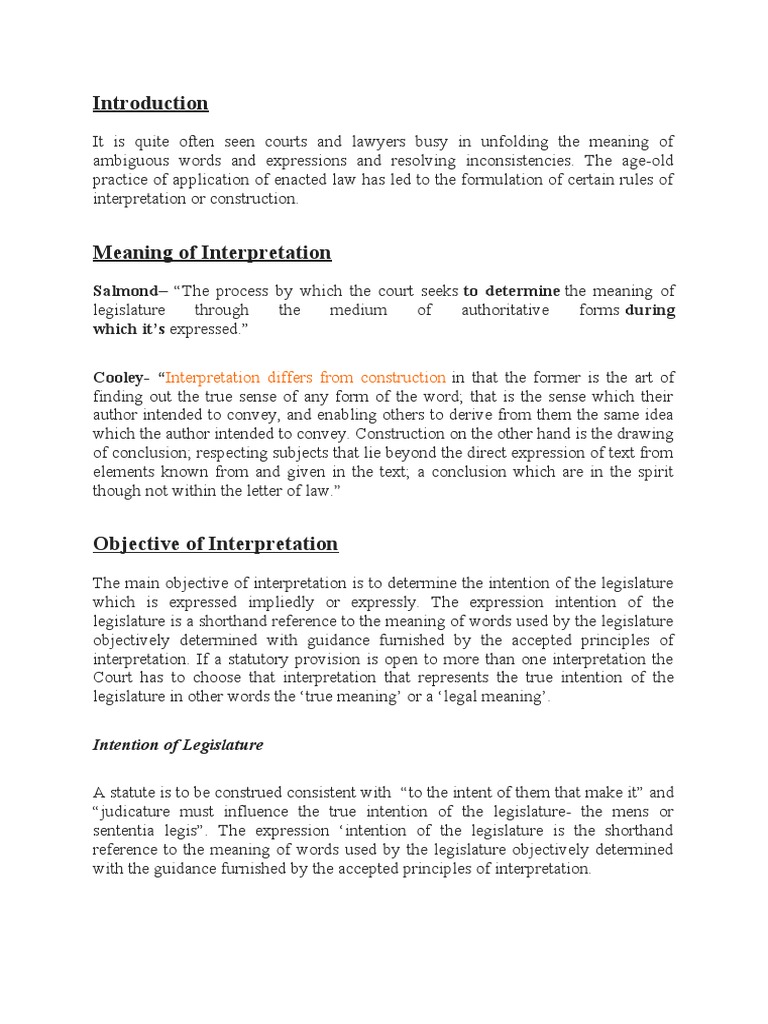 Salmond "The Process by Which The Court Seeks To Determine The