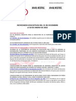 NOVEDADES EDUCATIVAS DEL 21 DE DICIEMBRE de 2021 AL 10 DE ENERO DE 2022 