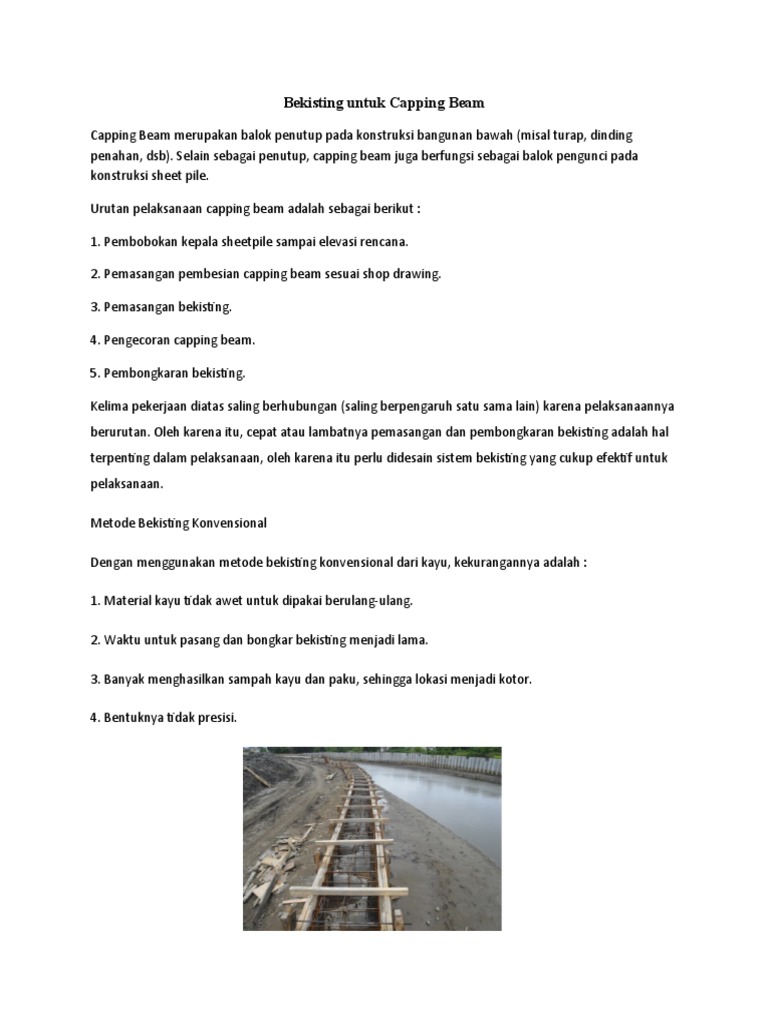 Bekisting Capping Beam: Metode dan Efisiensi | PDF | Griya & Taman | Seni