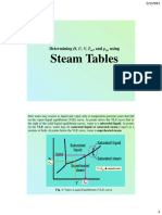 Steam Tables: Determining H, U, V, T, and P Using