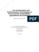Impacts of Information and Communication Technologies On Environmental Sustainability: Speculations and Evidence