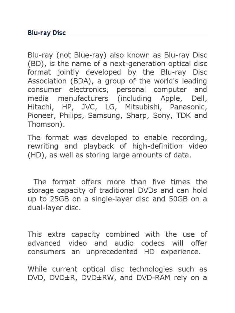 Blu Ray | PDF | Blu Ray | Dvd