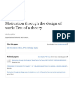 Motivation Through The Design of Work: Test of A Theory: Cite This Paper