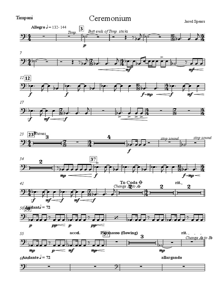 Ceremonium Timpani PDF Notation Poetics
