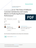 Commentary On The Value of Different Customer Satisfaction and Loyalty Metrics in Predicting Business Performance
