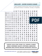 Science Vocabulary Word Search Puzzle Worksheet