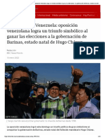 Elecciones en Venezuela - Oposición Venezolana Logra Un Triunfo Simbólico Al Ganar Las Elecciones A La Gobernación de Barinas, Estado Natal de Hugo Chávez - BBC News Mundo