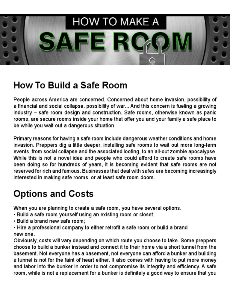 Safe Room Construction Guide | PDF | Door | Bank Vault