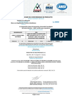 Certificado de Producto Cable Concentrico Antifraude Monofasico