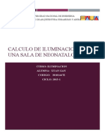 Calculo de Iluminacion para Una Sala de Neonatalogia