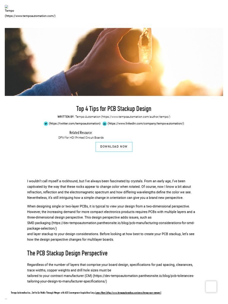 Top 4 Tips For PCB Stackup Design - Tempo | PDF | Printed Circuit Board