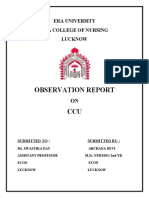 Observation Report CCU: Era University Era College of Nursing Lucknow