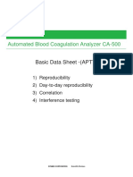 Automated Blood Coagulation Analyzer CA-500: Basic Data Sheet - (APTT)