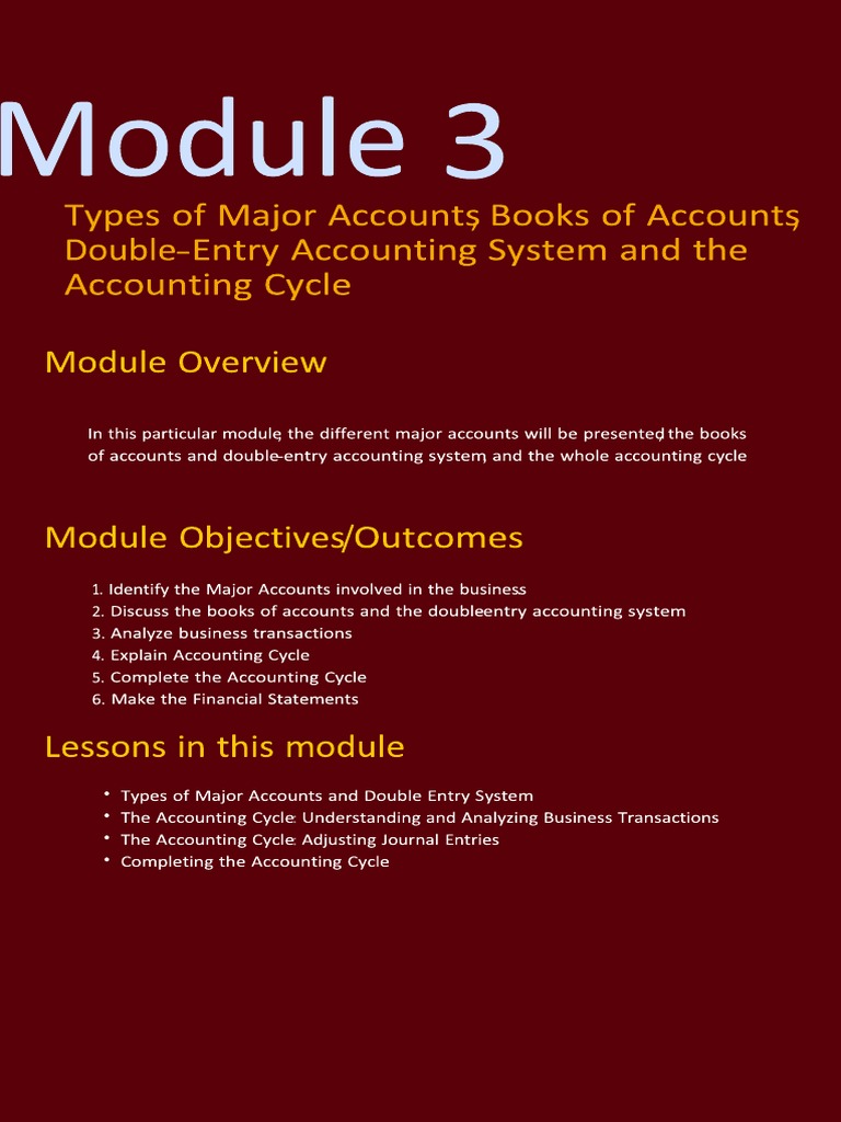 Basic Accounting Module 3 PDF Debits And Credits Balance Sheet