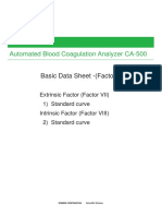 Automated Blood Coagulation Analyzer CA-500: Basic Data Sheet - (Factors)