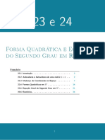 Forma Quadrática e Equação Do Segundo Grau em R: Sumário