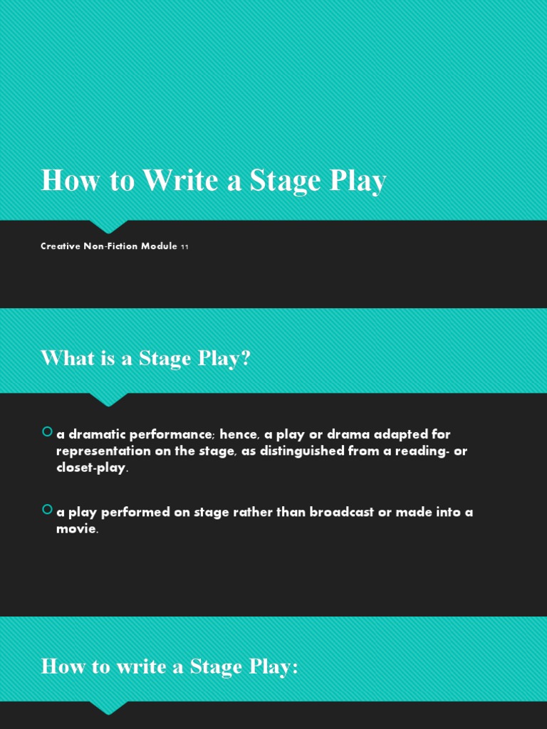 Stage Play | PDF | Play (Theatre)