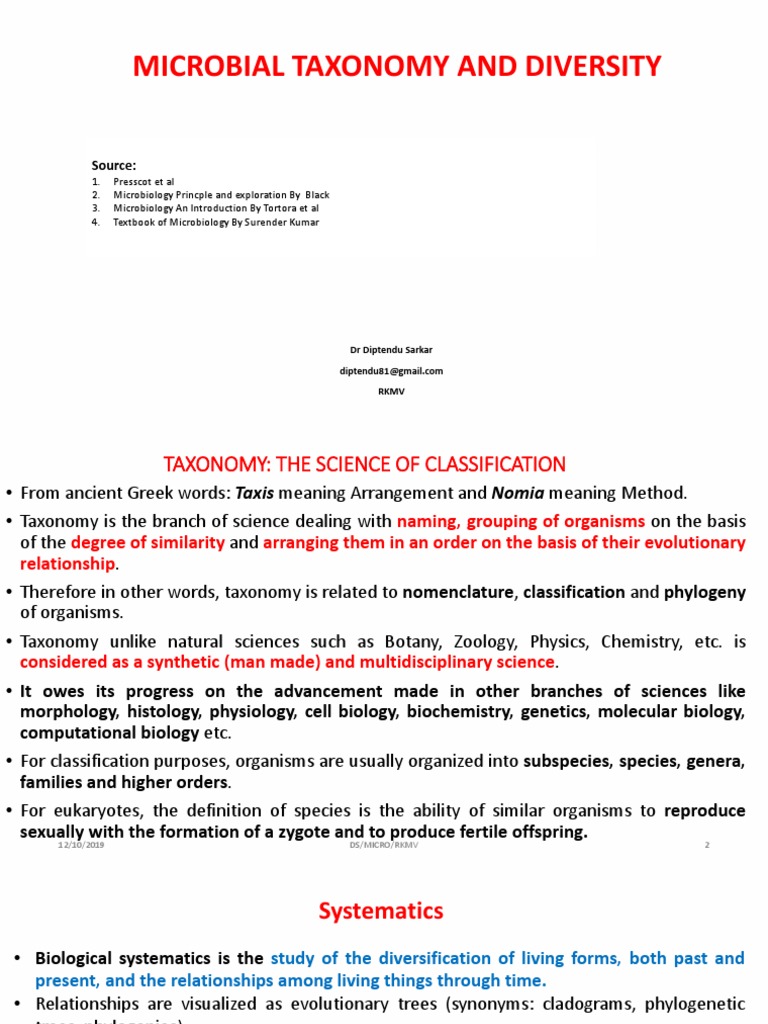 Microbial Taxonomy Mcba p1 T | PDF | Taxonomy (Biology) | Archaea