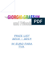 Price List 2018 - 2019 in Euro Fara TVA