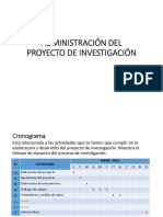 Administración Del Proyecto de Investigación