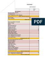 Cost Sheet