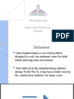 Value Engineering Engineering Management Principles