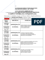 Processo seletivo IFBA Vitória da Conquista