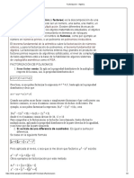 Factorizacion - Algebra